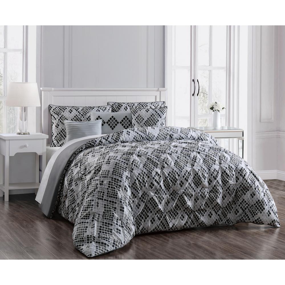 Germaine 6 Piece Grey Queen Comforter Set