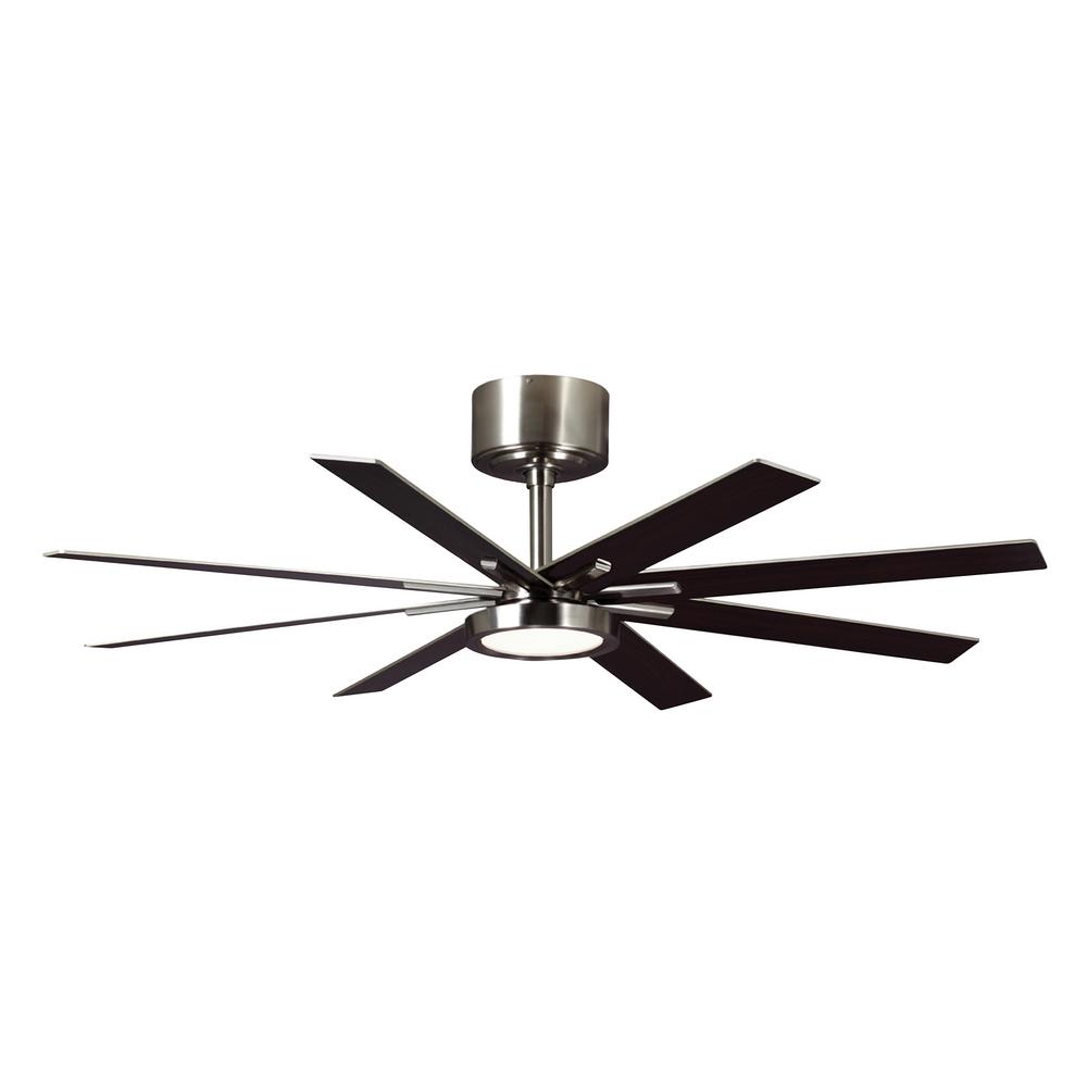 Monte Carlo Empire 60 in. LED Indoor Brushed Steel Ceiling Fan with ...