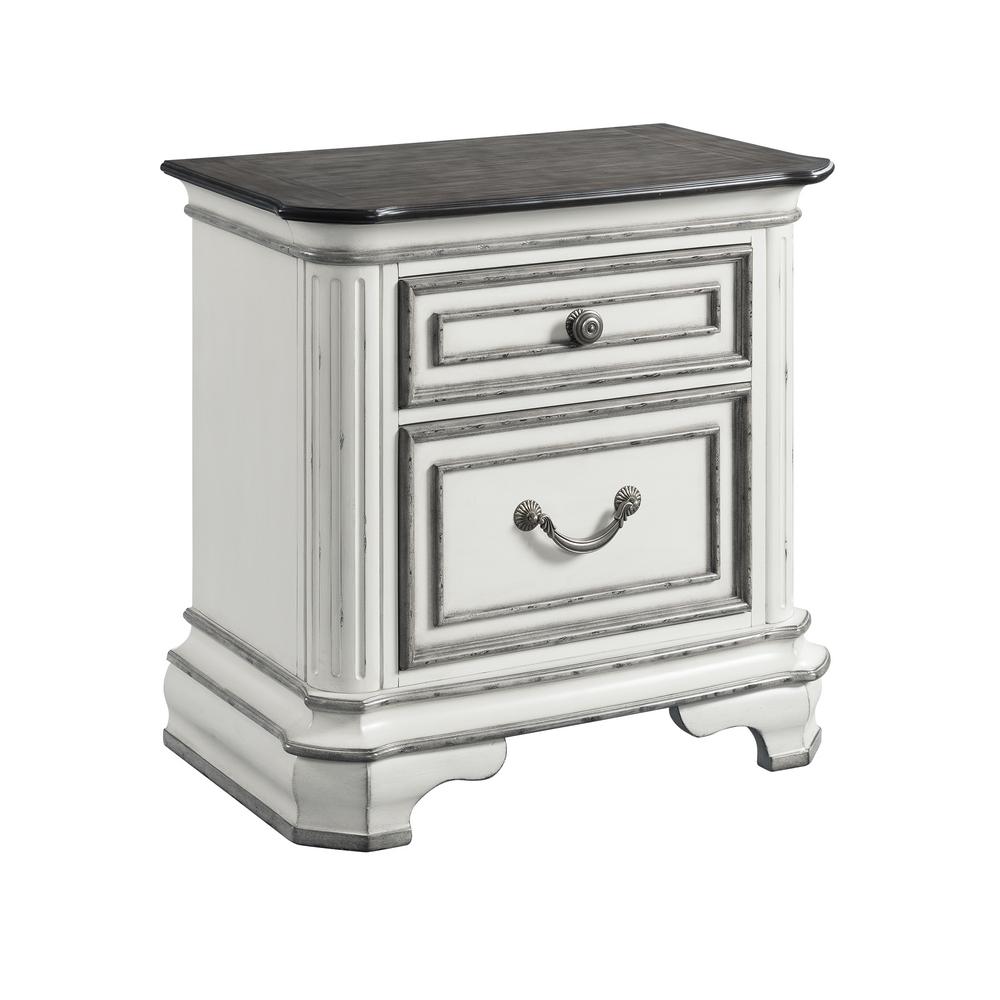 Solid Wood Antique White Nightstands Bedroom Furniture The Home Depot