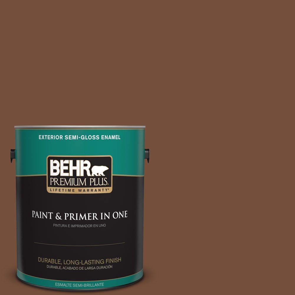 BEHR Premium Plus 1gal. 240F7 Root Beer SemiGloss Enamel Exterior