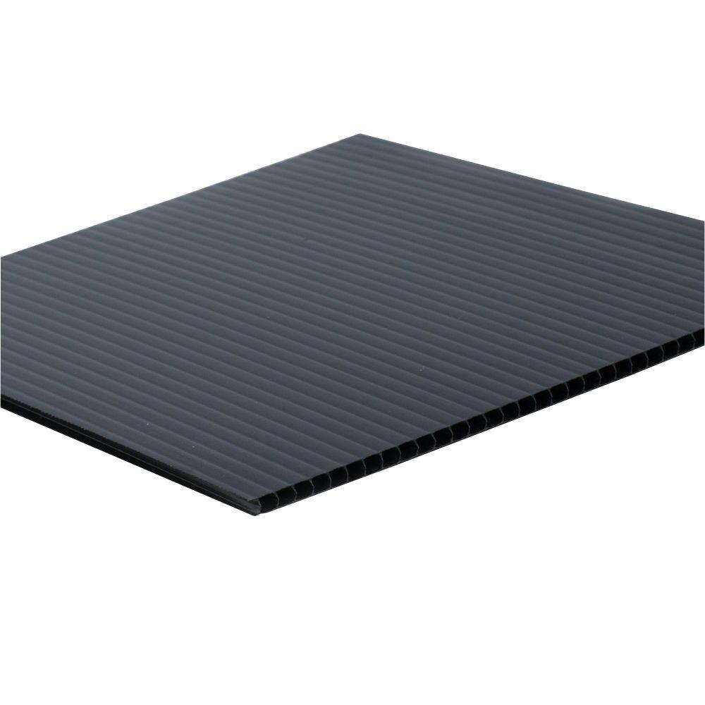 48 in. x 96 in. x 0.157 in. Black Corrugated Plastic Sheet (10Pack