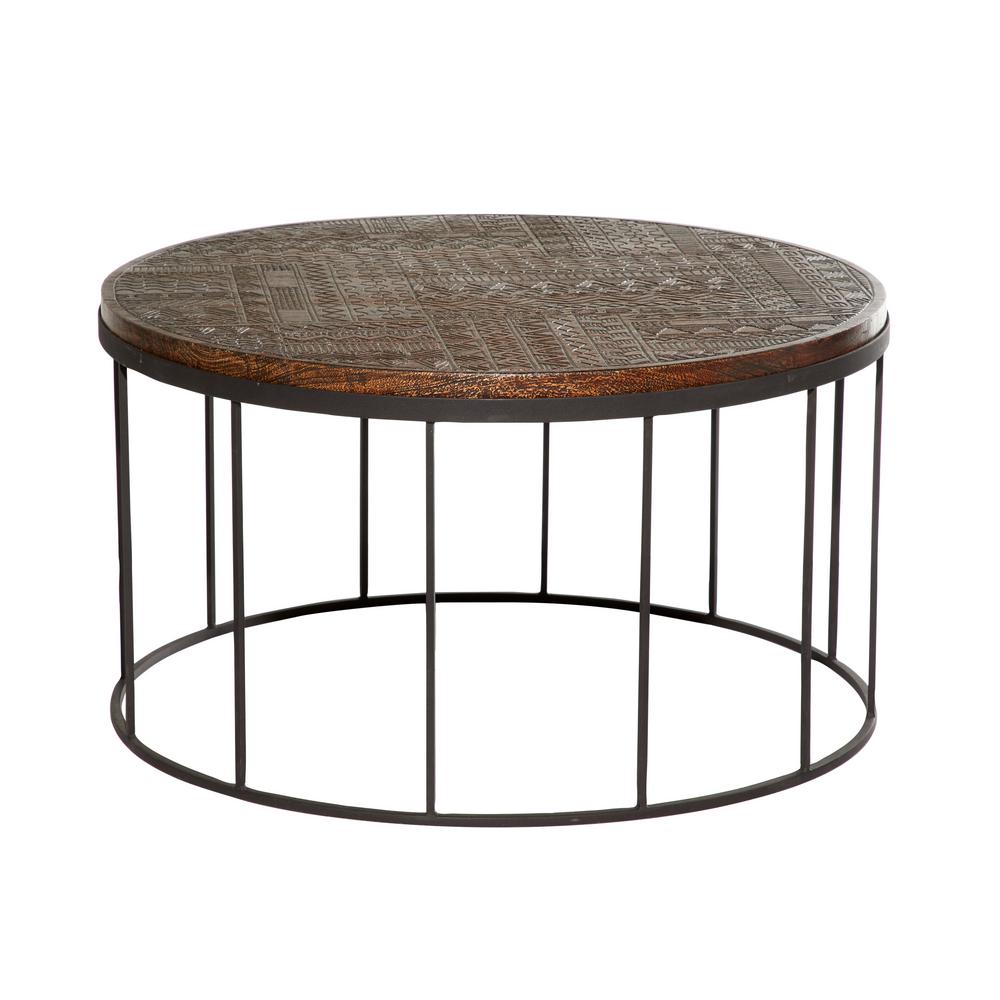 Round Wood Coffee Table With Metal Base, Round Coffee Table Base Metal