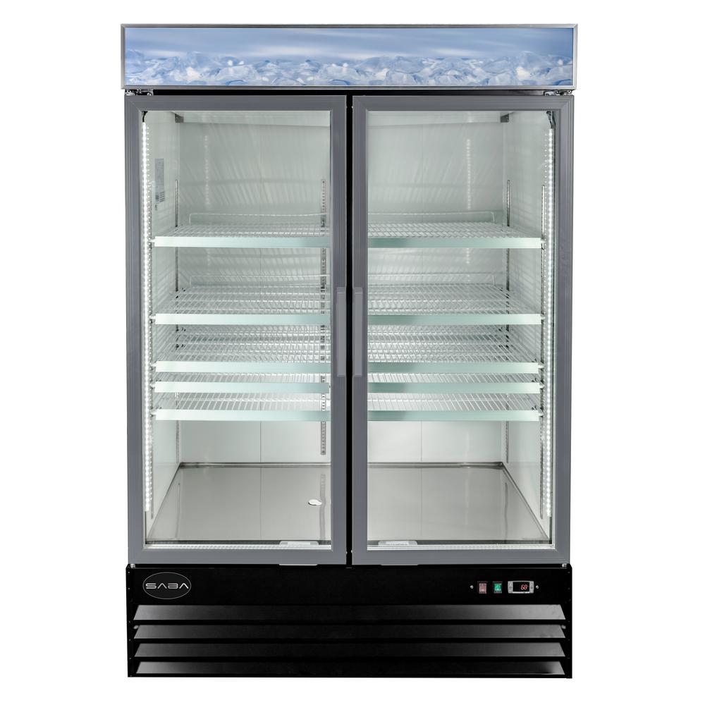 SABA 53 in. W 45 cu. ft. Two Glass Door Commercial Merchandiser
