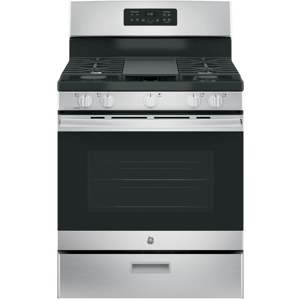 GE 5.0 cu. ft. Gas Range with Self-Cleaning Oven in Stainless Steel
