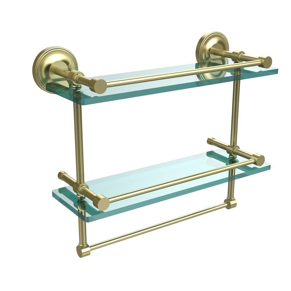 Allied Brass 16 in. L x 12 in. H x 5 in. W 2-Tier Gallery Clear Glass ...