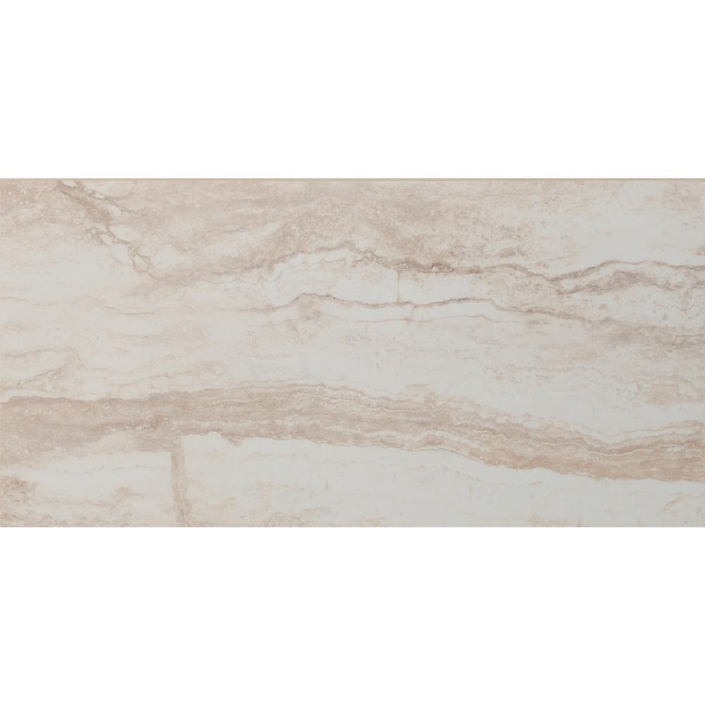 12x24 Each Floor Porcelain Tile The Home Depot Romagna Ivory 12 In X 24 Polished Porcelain Floor And Wall Tile