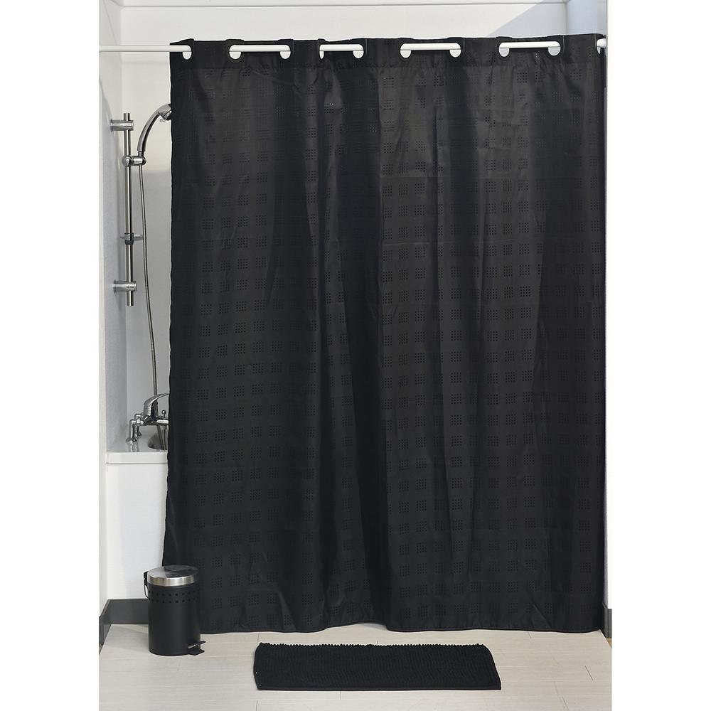 black shower curtain hooks