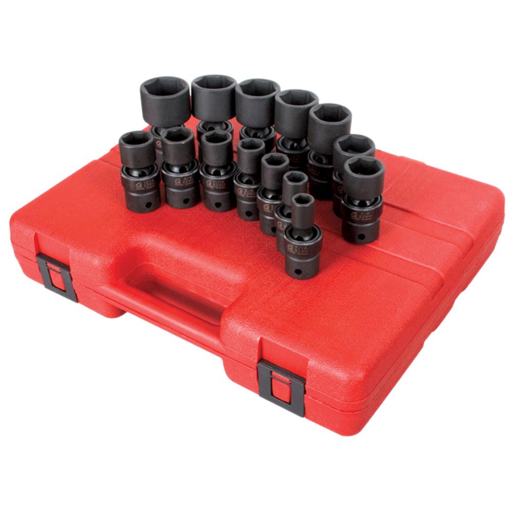 Sunex 1/2 in. Drive Universal SAE Impact Socket Set (14-Piece)-2644 ...