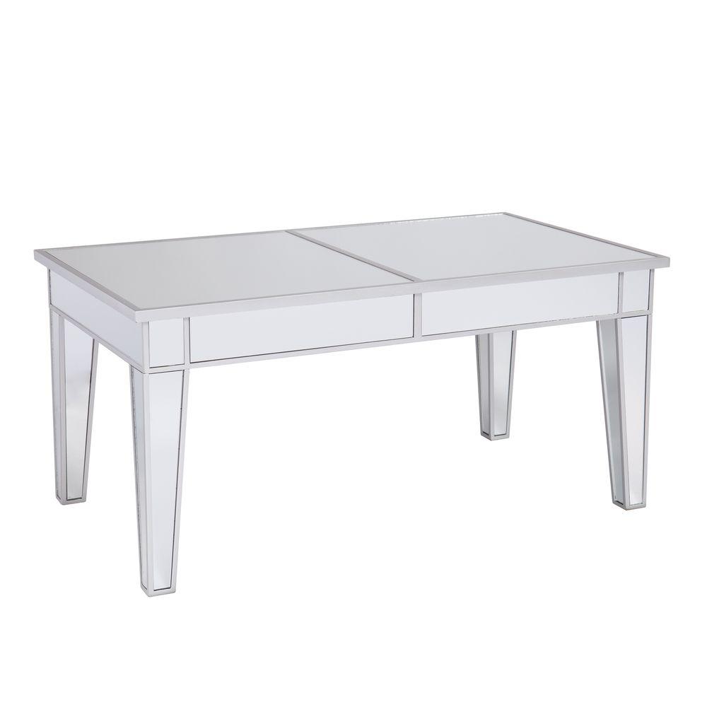 Mirrored Coffee Table Wood Tables Accent The Ethel Silver Mirrored Coffee Table