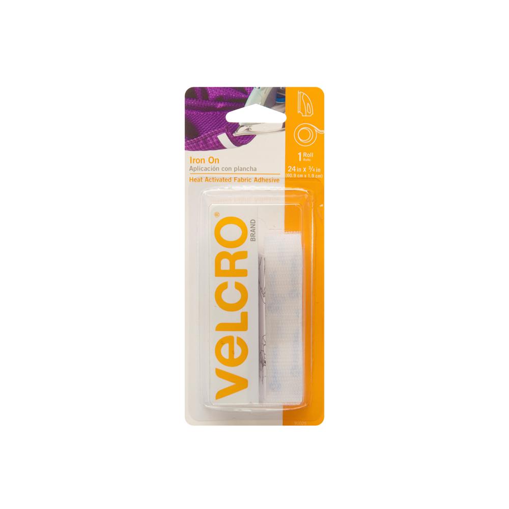 Velcro Brand 24 In X 3 4 Iron On Tape White 91025 The Home Velcro Brand 24 In X 3 4 Iron On