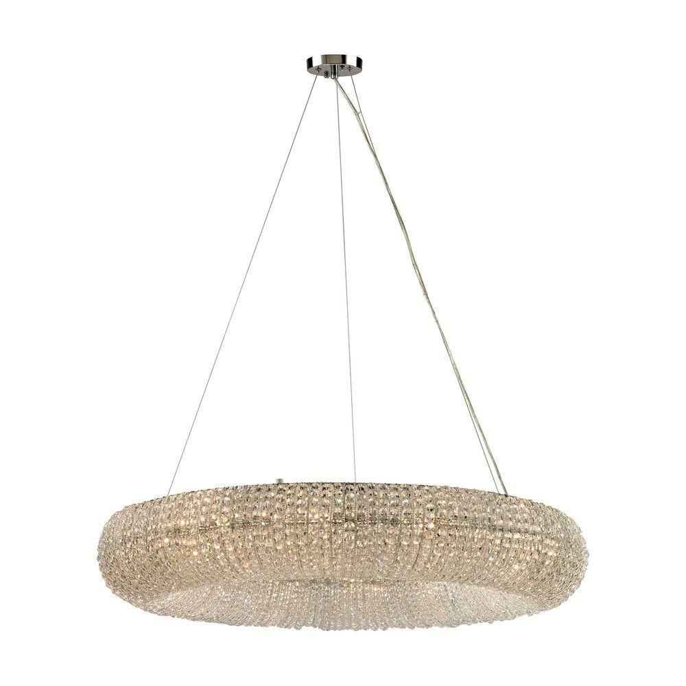 Modern Led Titan Lighting Chandeliers The Home Depot Crystal Ring 12 Light Polished Chrome Led Chandelier With Clear Shade