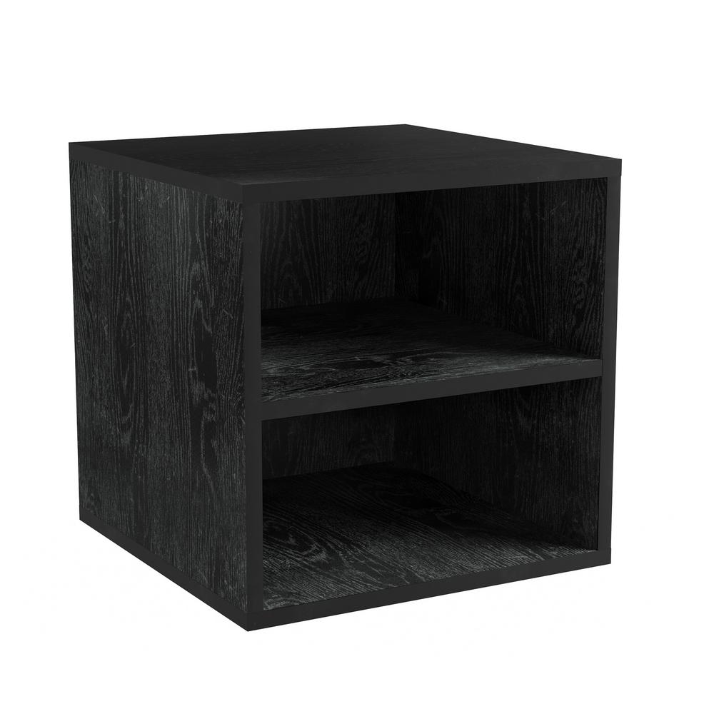 Lavish Home Black Open Front Modular Cube End Table Hw0200199