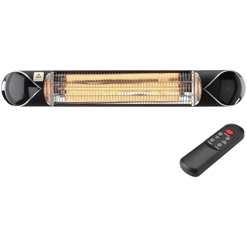 Hanover 35 4 In 1500 Watt Infrared Electric Patio Heater With 35 4 In 1500 Watt Infrared Electric Patio Heater With Remote Control Black
