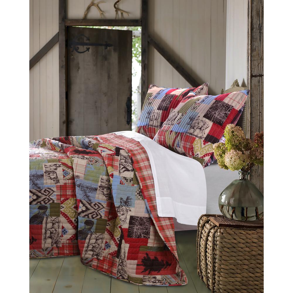 Greenland Home Fashions Rustic Lodge 3 Piece Multi Full And Queen Greenland Home Fashions Rustic Lodge 3 Piece Multi Full And Queen Quilt Set Gl 1509gmsq The Depot