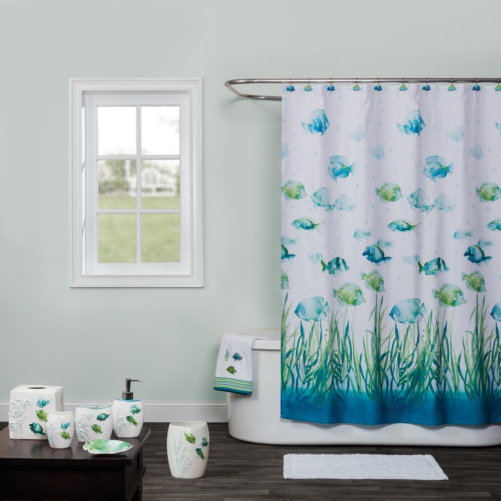 Saturday Knight Atlantis Freestanding Shower Curtain Hooks In Aqua