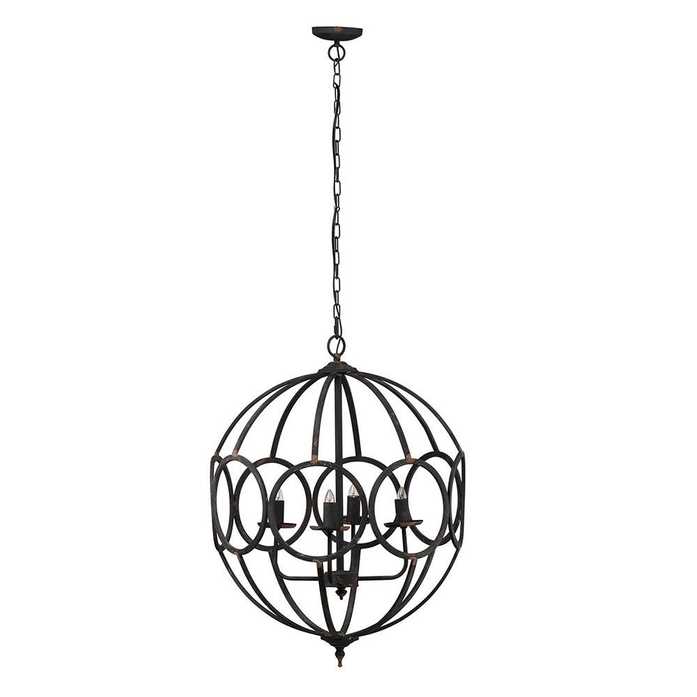 Unbranded Malin 4-Light Matte Black Orb Chandelier-WF-43464-DS-BY - The ...