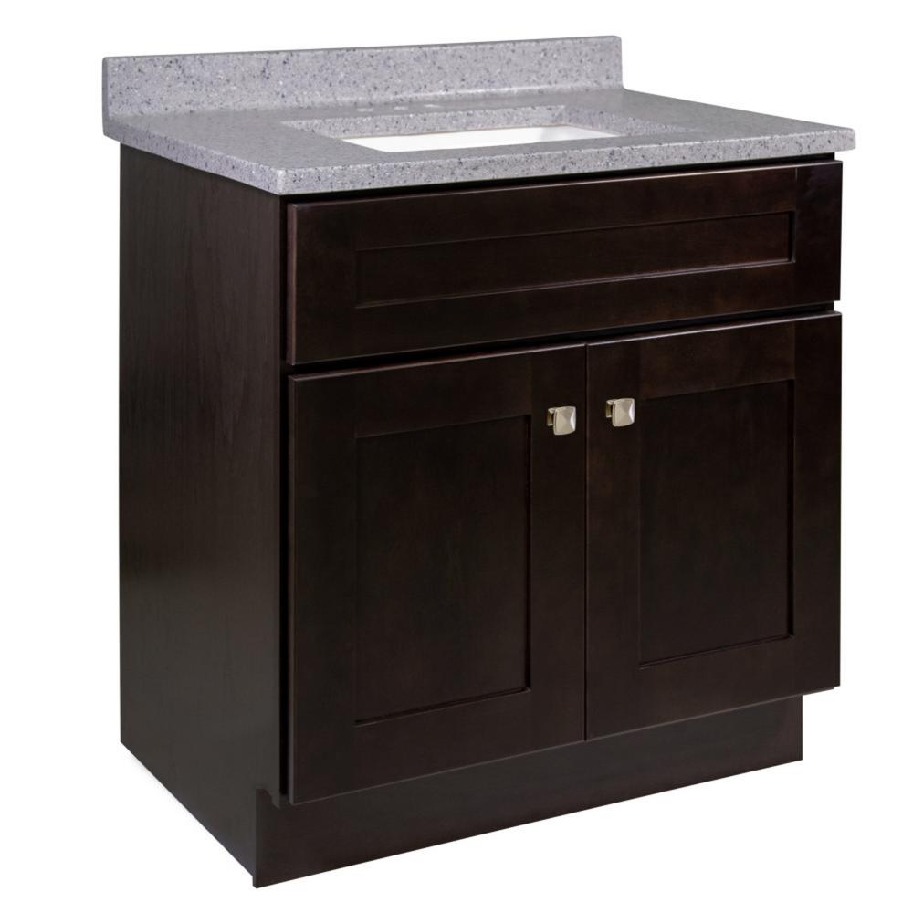 18 x 30 Unassembled Solid White Design House 585695 Brookings Shaker 2-Door 2-Drawer 37x22 Vanity Top