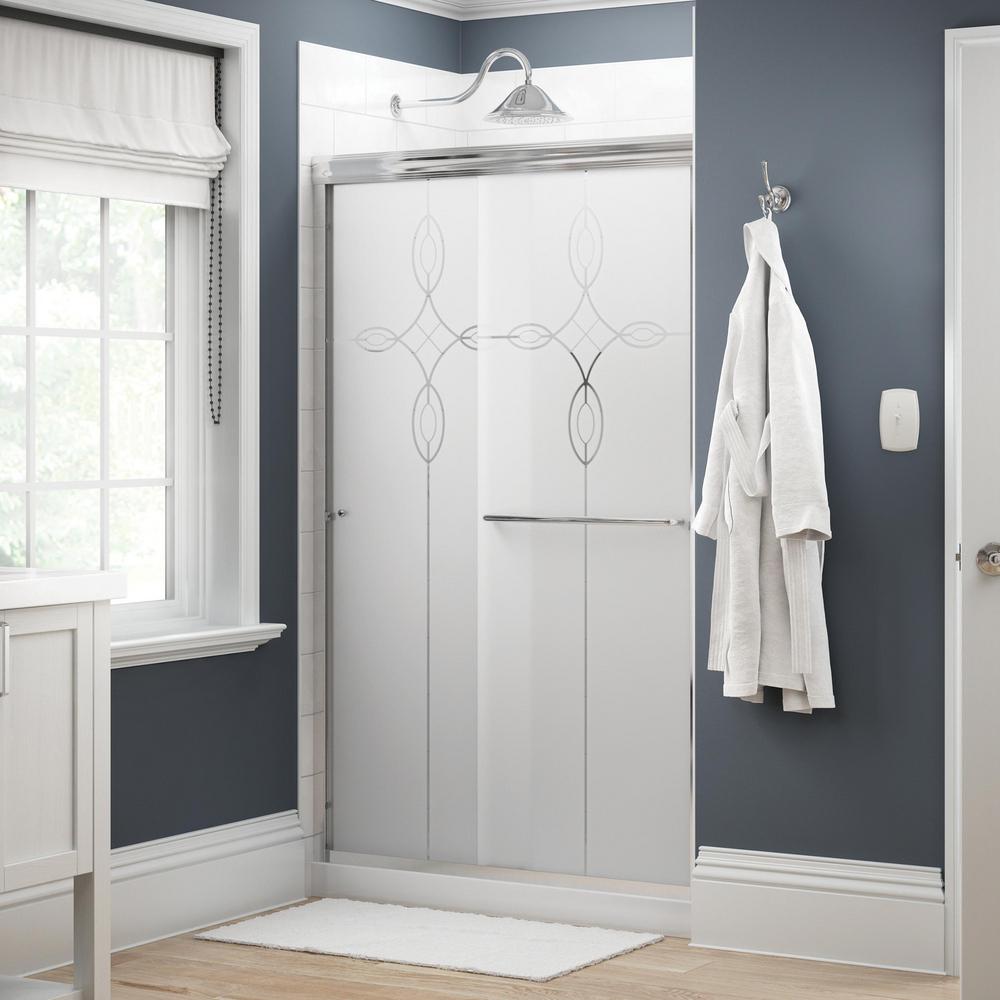 Delta Simplicity 48 In X 70 In Semi Frameless Traditional
