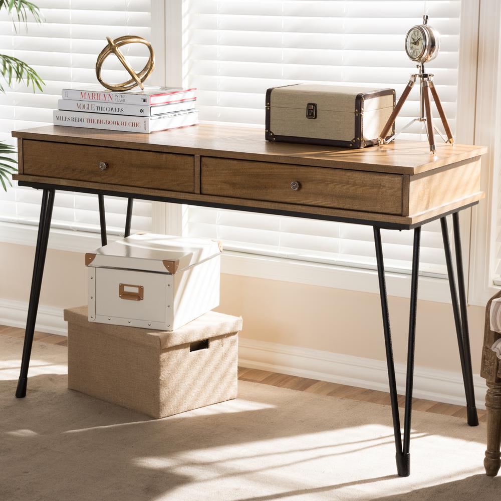 Baxton Studio New Semester Modern Medium Brown Finished Wood Desk 28862