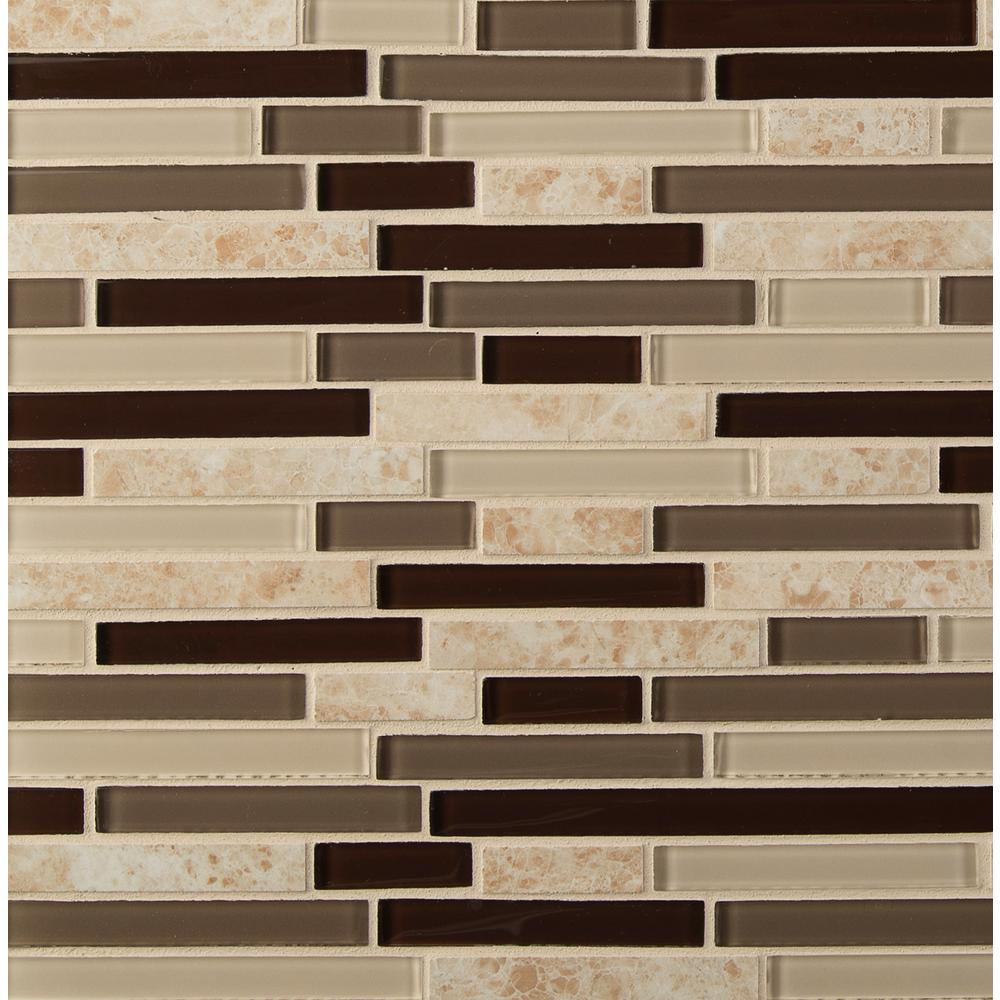 Msi Amalfi Cafe Interlocking 12 In X 12 In X 6 Mm Glass And Porcelain Mesh Mounted Mosaic Wall Tile Sglsil Ac6mm The Home Depot