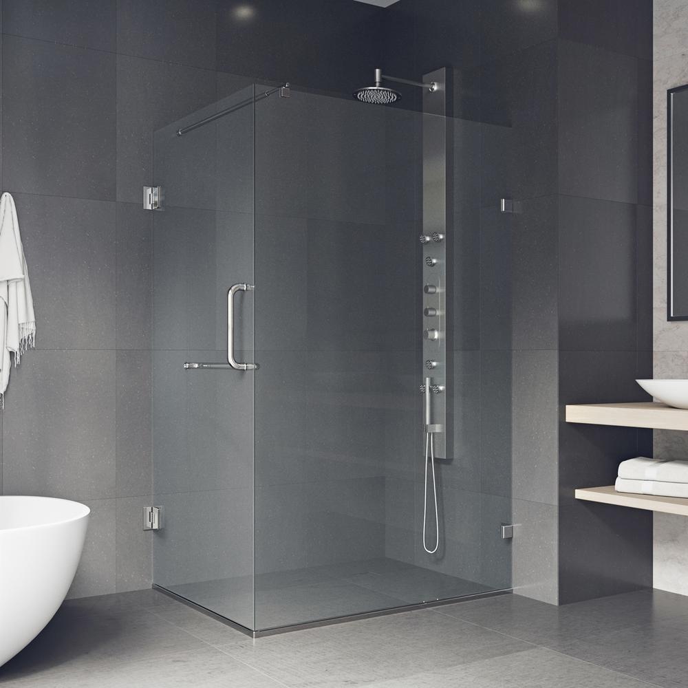 Vigo Pacifica 46 In X 73 375 In Frameless Corner Hinged Shower