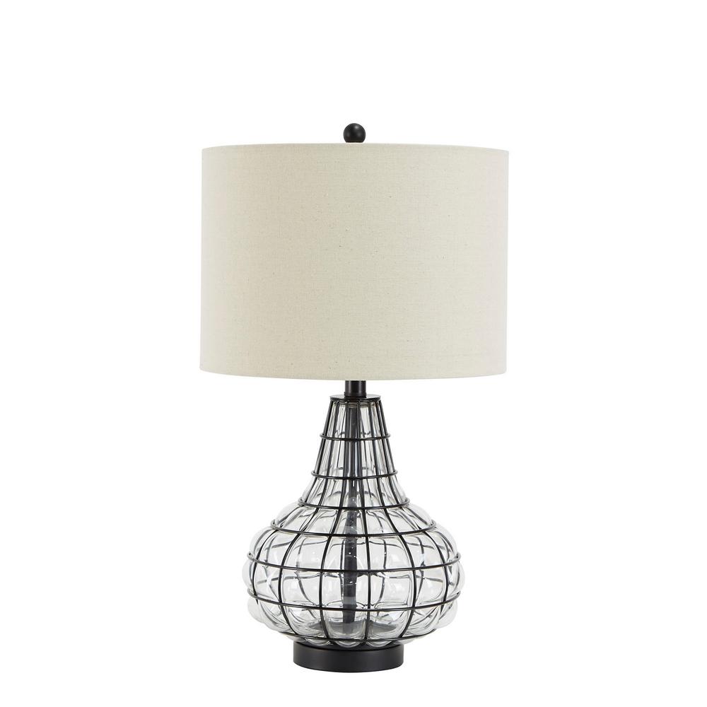 Silverwood Furniture Reimagined Reece 24 8 In Black Caged Glass Black Caged Glass Table Lamp