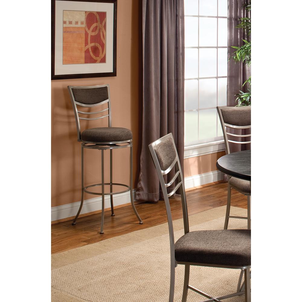 Hillsdale Furniture Amherst 24 in. Champagne Swivel Cushioned Bar Stool