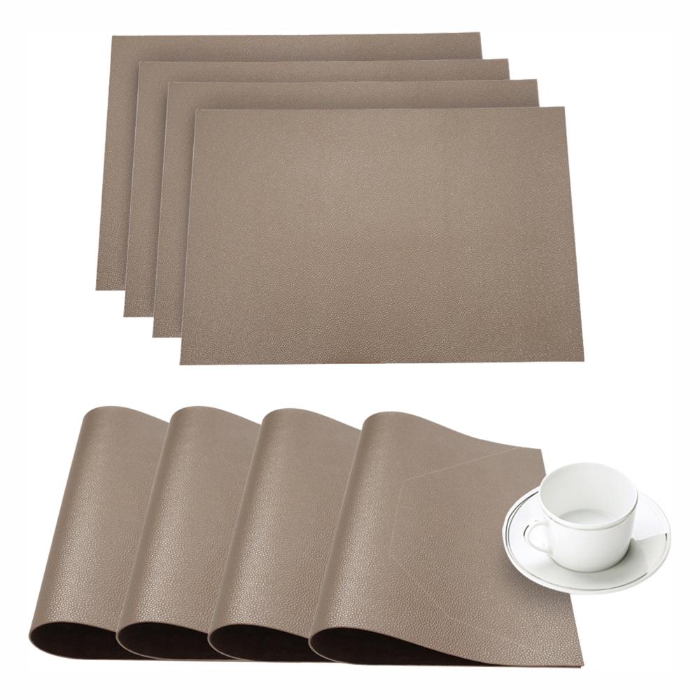 Dainty Home Pebble Taupe Faux Leather Placemat Set Of 4 4pepmta