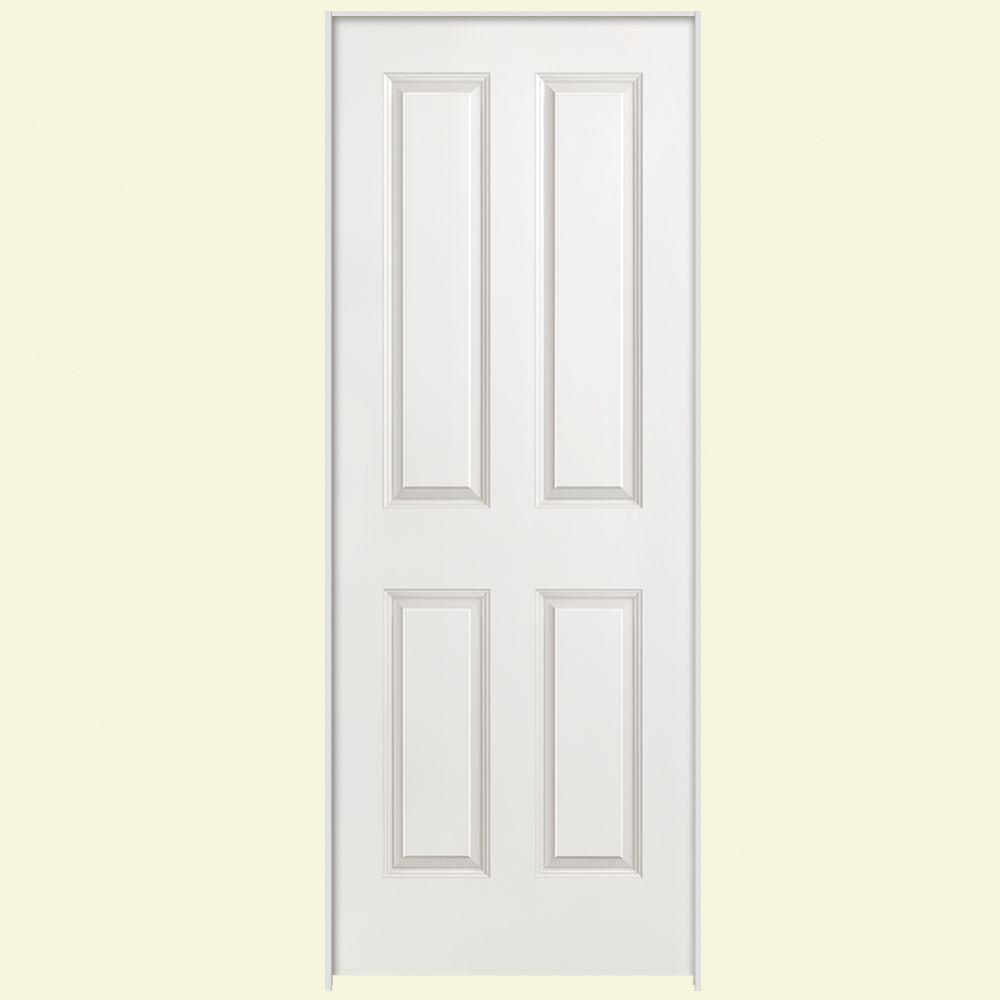 Masonite 30 In X 80 In 4 Panel Right Handed Hollow Core Smooth Primed Composite Single Prehung Interior Door 18290 The Home Depot