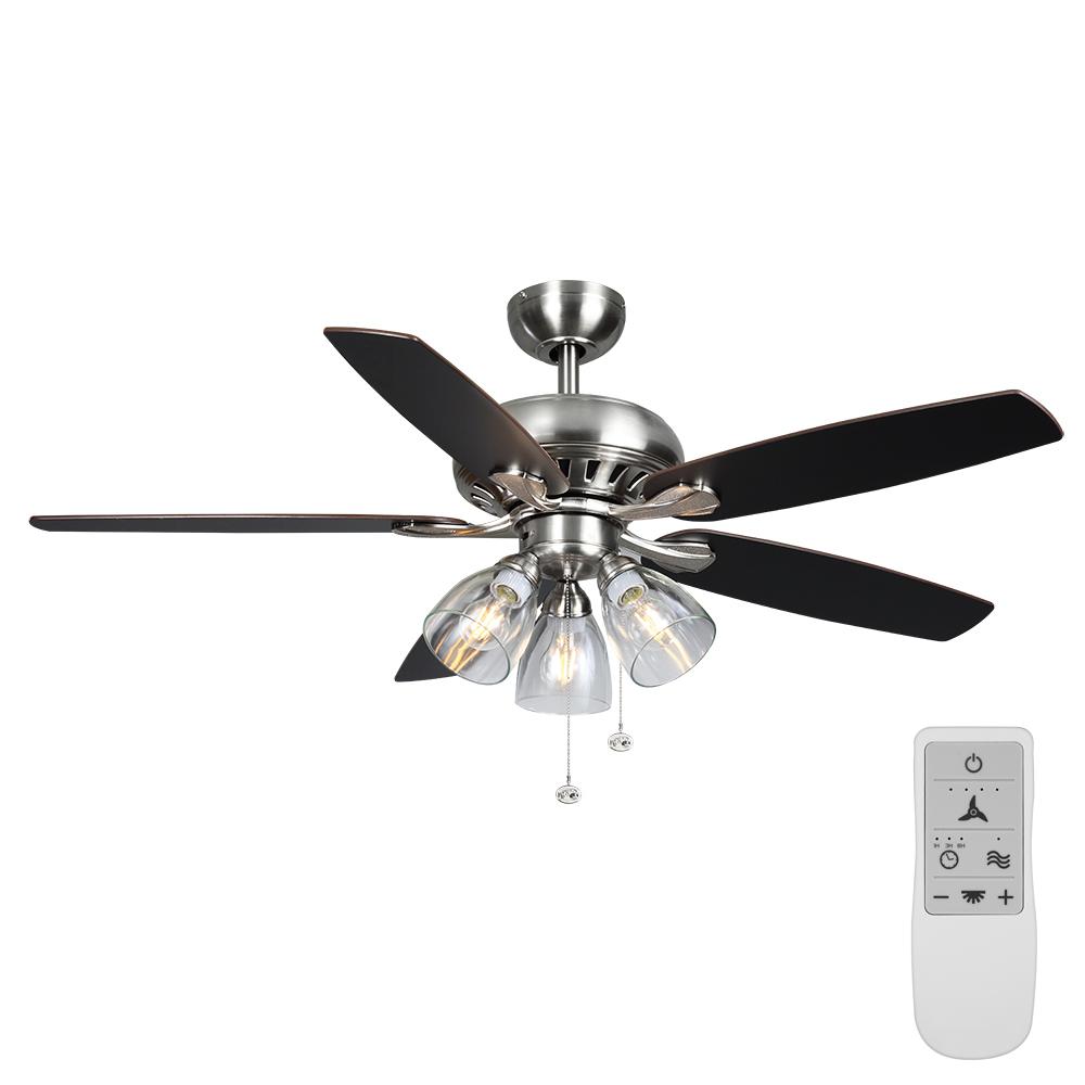 Clarkston Ii 44 In Led Indoor Brushed Nickel Ceiling Fan With