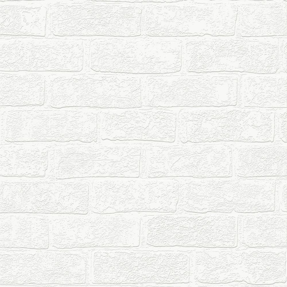 Brick Textured Wallpaper Home Decor The Depot White Urban Brick Wallpaper