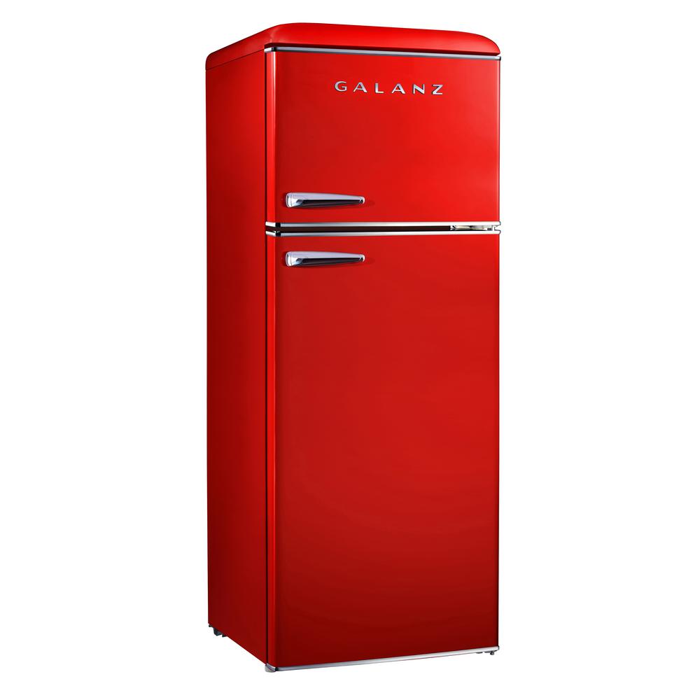 Galanz 7 6 Cu Ft Retro Mini Refrigerator With Dual Door And True 
