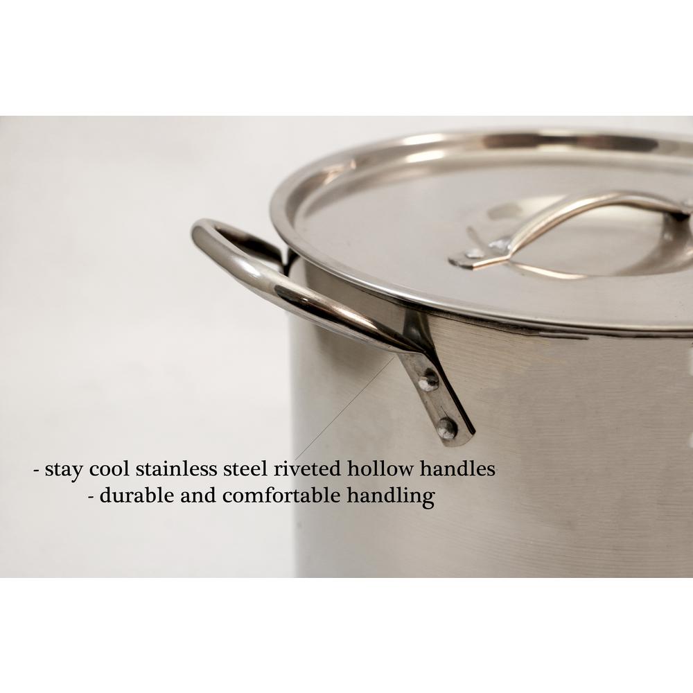 ExcelSteel 4Piece 8 Qt. and 12 Qt. Stainless Steel Stock Pot Set with