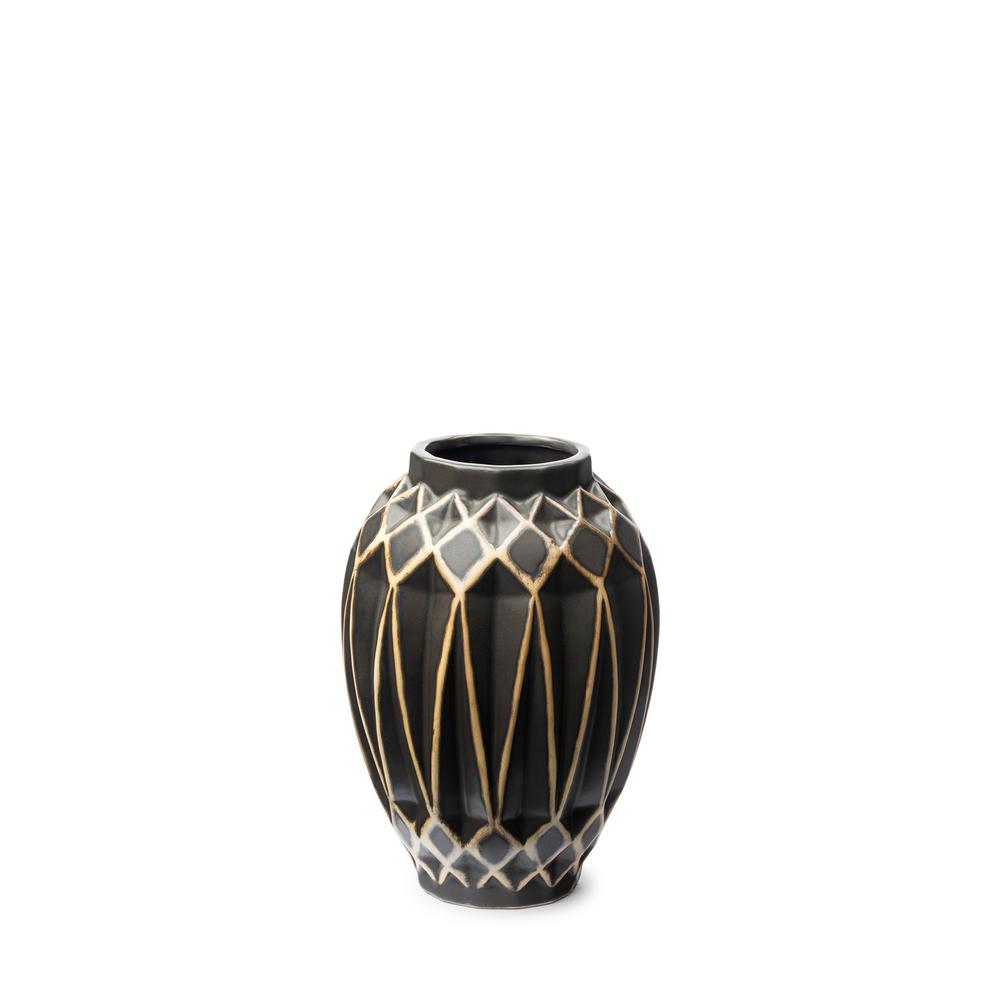 Mercana Teulia II (Large) Black/Gold Decorative Vase68017 The Home Depot