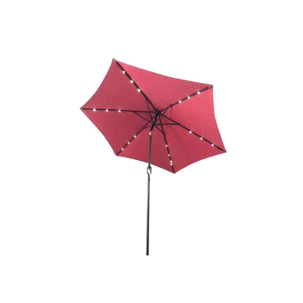 Aleko 9 Ft Steel Market Solar Tilt Patio Umbrella In Burdy