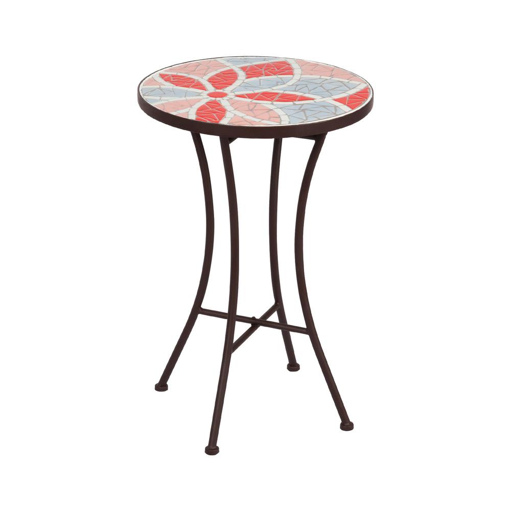 S'DENTE Sol Mosaic Metal Outdoor Side Table-OMT002 - The Home Depot