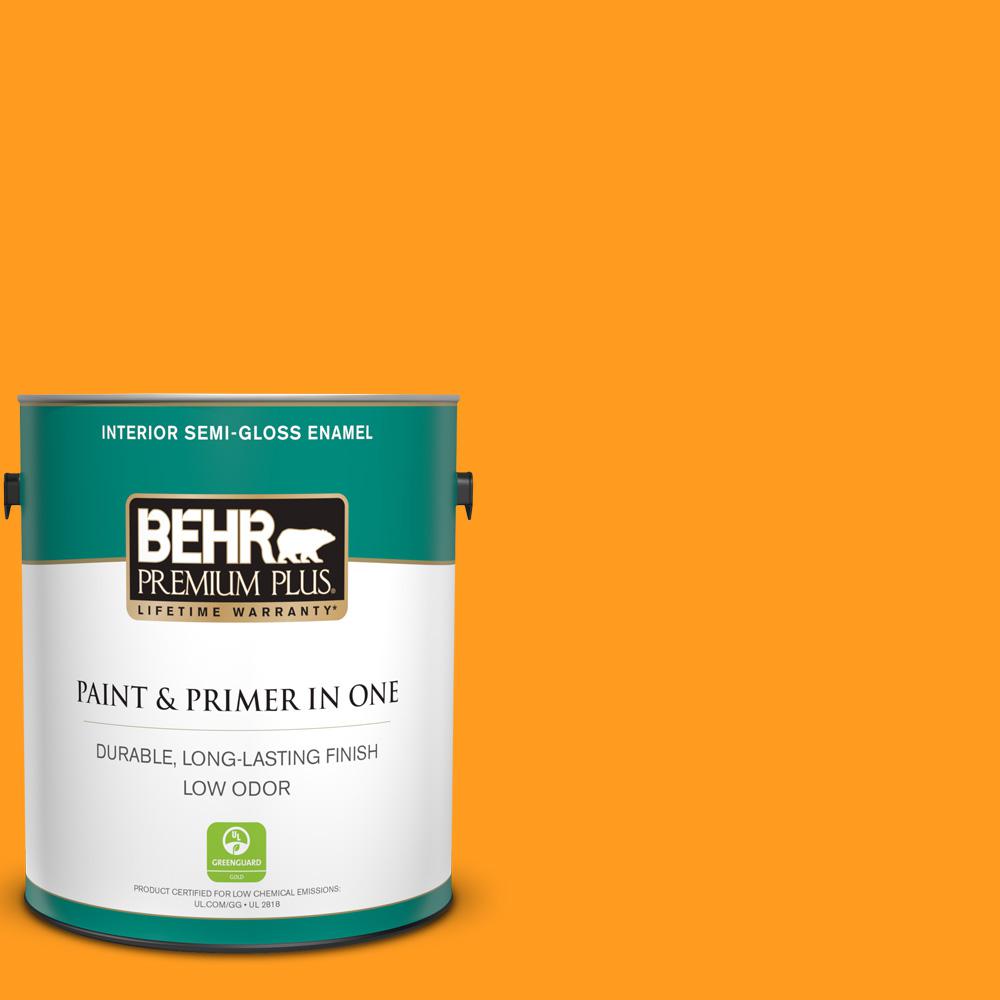 BEHR Premium Plus 1 gal. SG290 Orange Peel SemiGloss Enamel Low