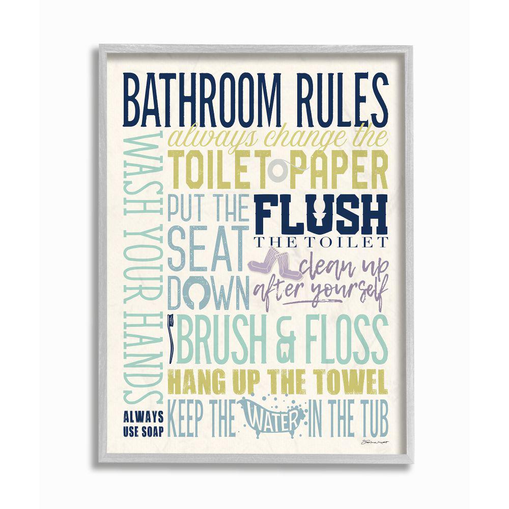 The Stupell Home Decor Collection 16 In X 20 In Bathroom Rules