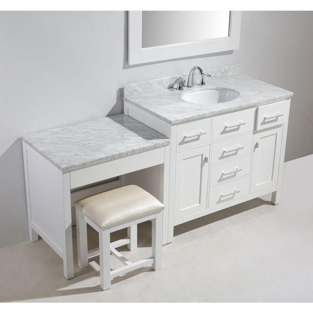 60 Inch Bathroom Vanity Single Sink With Makeup Area - Vanity Ideas