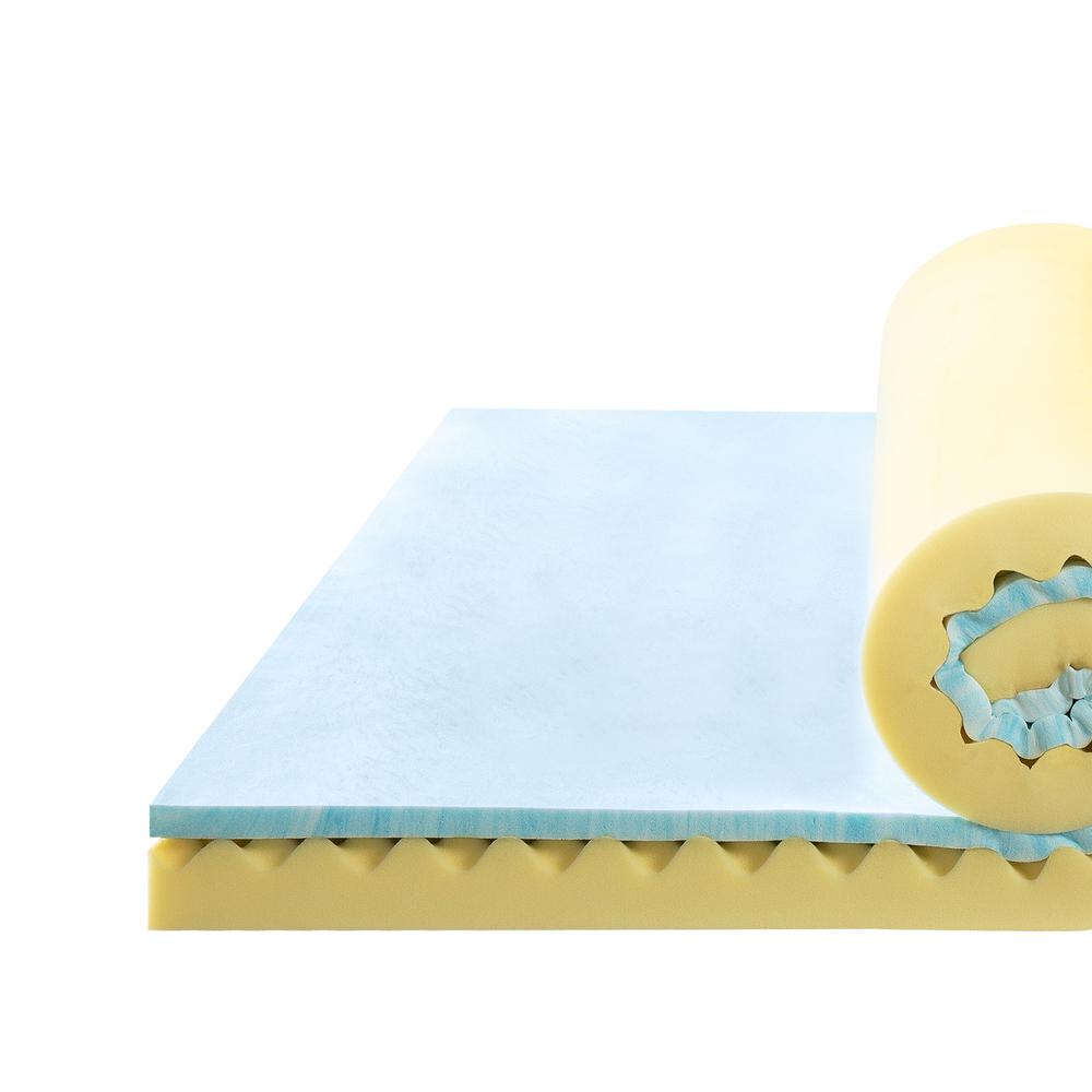 Zinus 4 in. Twin Convoluted Swirl Foam TopperHDSWFT400T The Home Depot