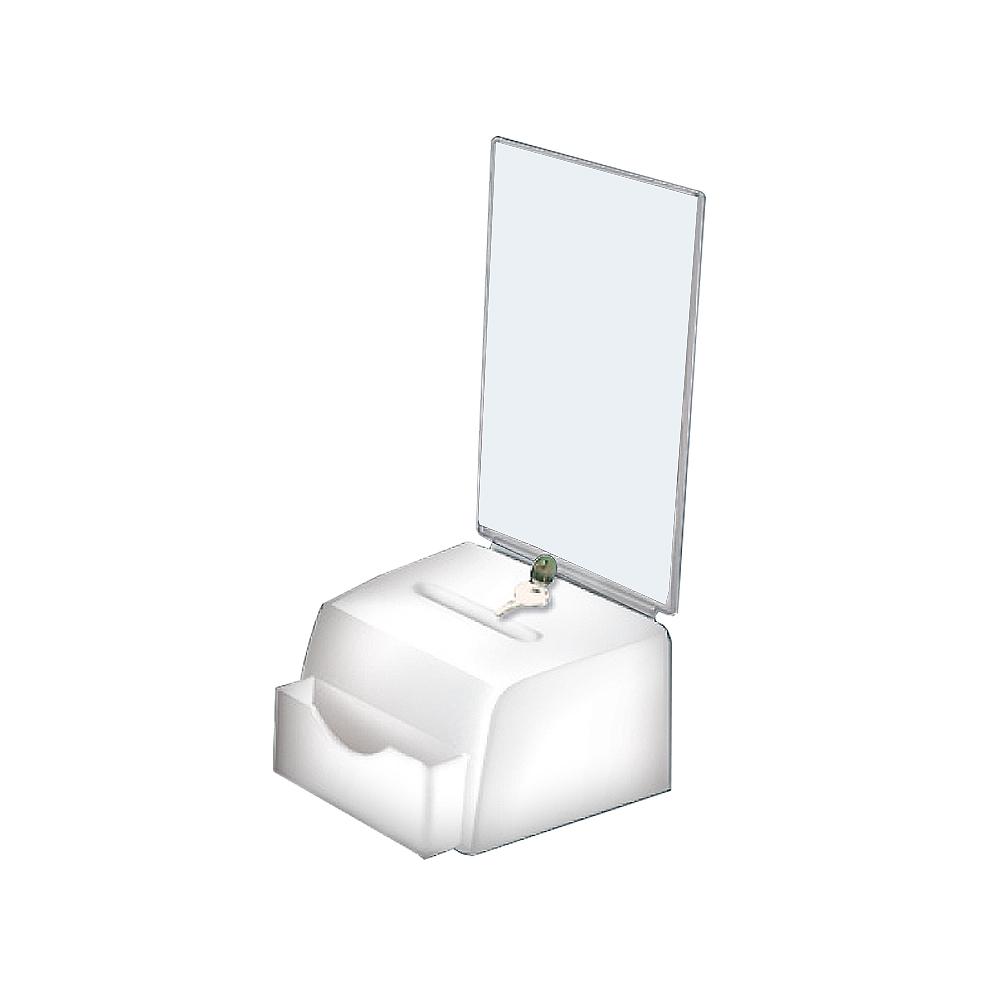 Clear Azar 206008 Small Molded Suggestion Box with Pocket Lock and Key
