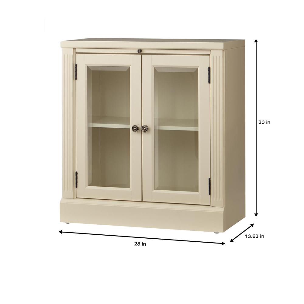 Edinburgh Ivory Storage Glass Door Cabinet 6236 887 The Home Depot