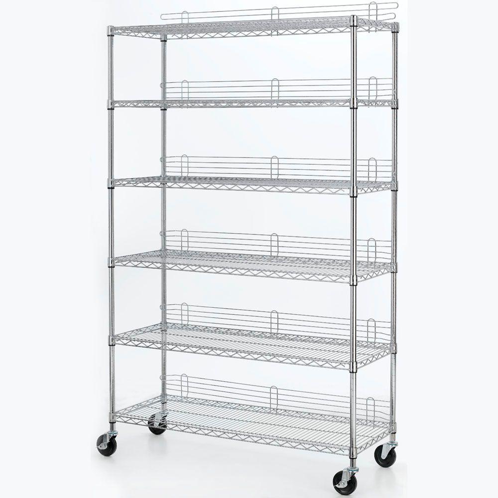 HDX Chrome 6Tier Heavy Duty Steel Wire Shelving Unit (48 in. W x 77 in