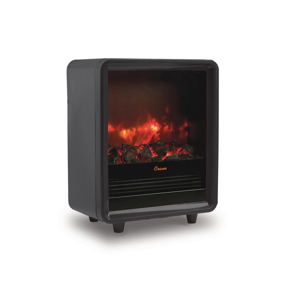 Crane 1500 Watt Mini Fireplace Heater Black