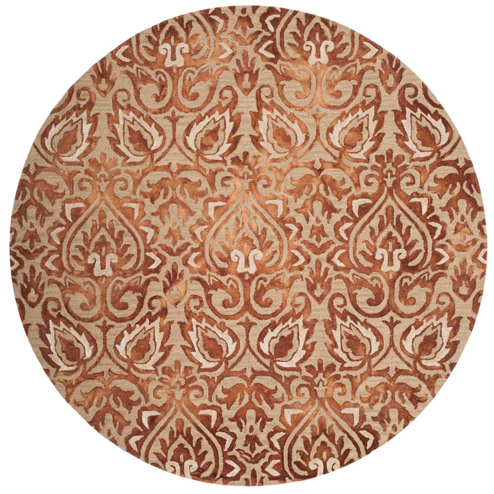 Safavieh Dip Dye Copper/Beige 7 ft. x 7 ft. Round Area RugDDY511Q7R