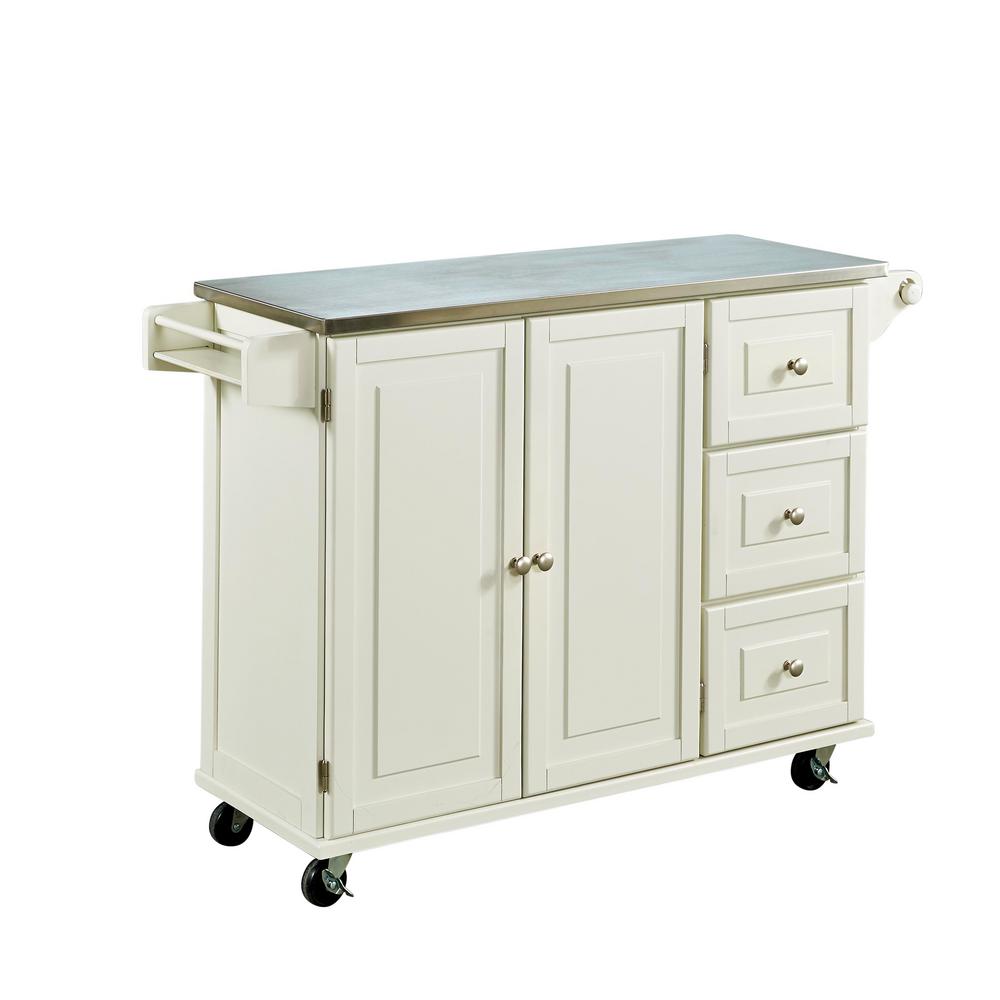 Home Styles Liberty White Kitchen Cart 4512 95 The Home Depot   White Home Styles Kitchen Carts 4512 95 64 1000 