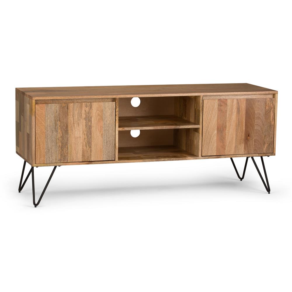 Simpli Home Hunter Solid Mango Wood And Metal 60 In Wide