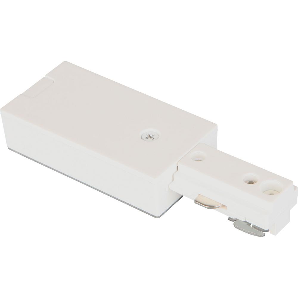 Lithonia Lighting White Live End Junction Box Feed Connector With Lithonia Lighting White Live End Junction Box Feed Connector With Mounting Plate And Black Cover