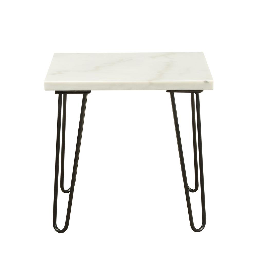 Acme Furniture Telestis Marble and Black End Table84502 The Home Depot