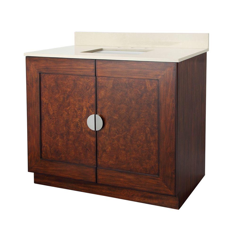 Foremost Orion 39 in. Vanity in Dark Walnut with Engineered Stone